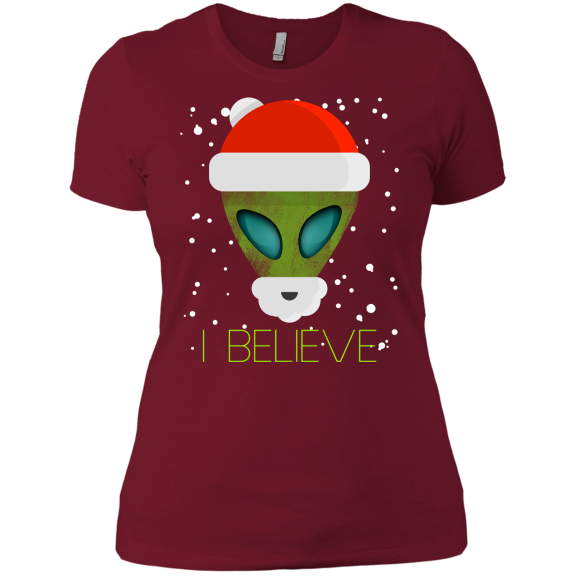 Alien Funny Christmas Tee Shirt I Believe Cute Ufo Gift