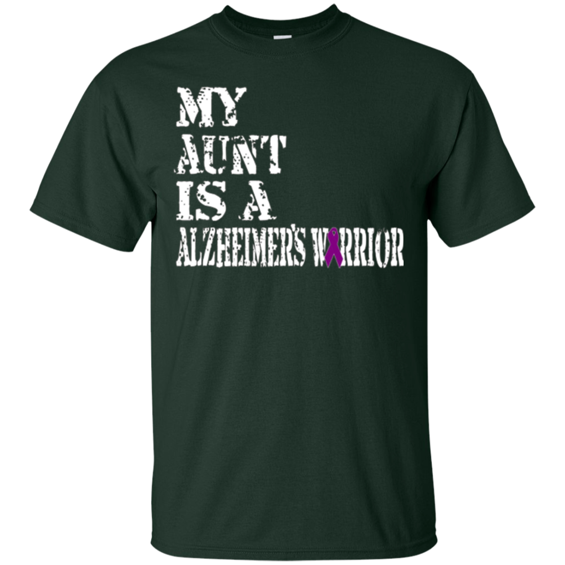 Alzheimer's Awareness Tshirt For Aunts Purple Ribbon Tee