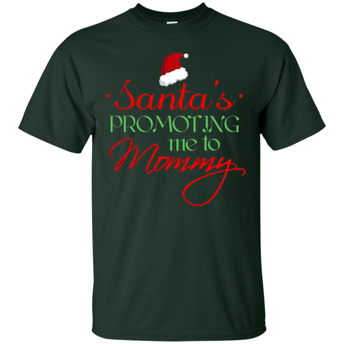Santas Promoting Me To Mommy Mom Christmas Maternity T-Shirt