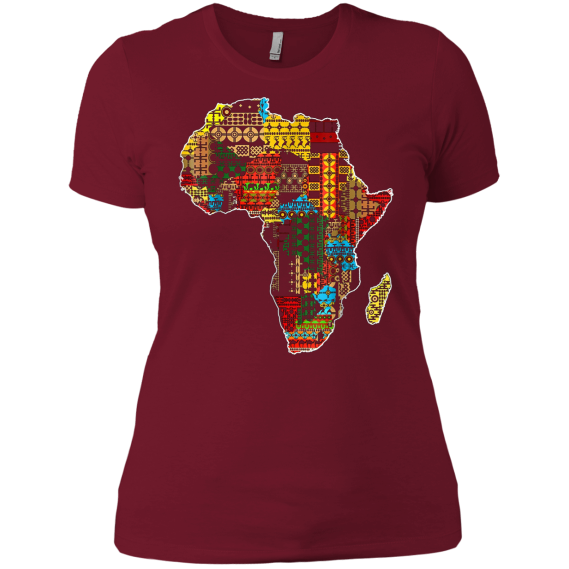 African pride traditional ethnic pattern Africa map t-shirt