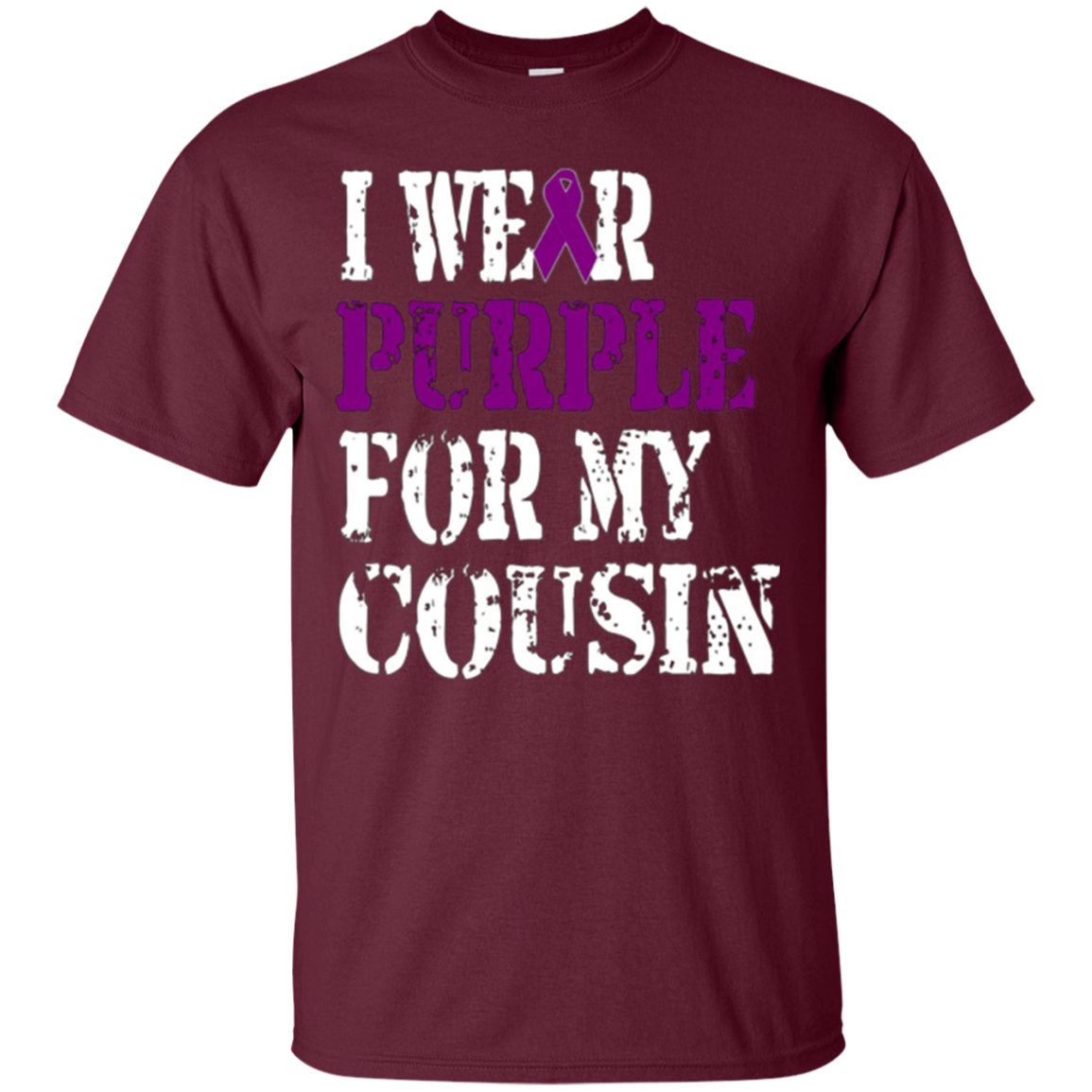 Alzheimer's Awareness T-shirt I Wear Purple For My Cousin