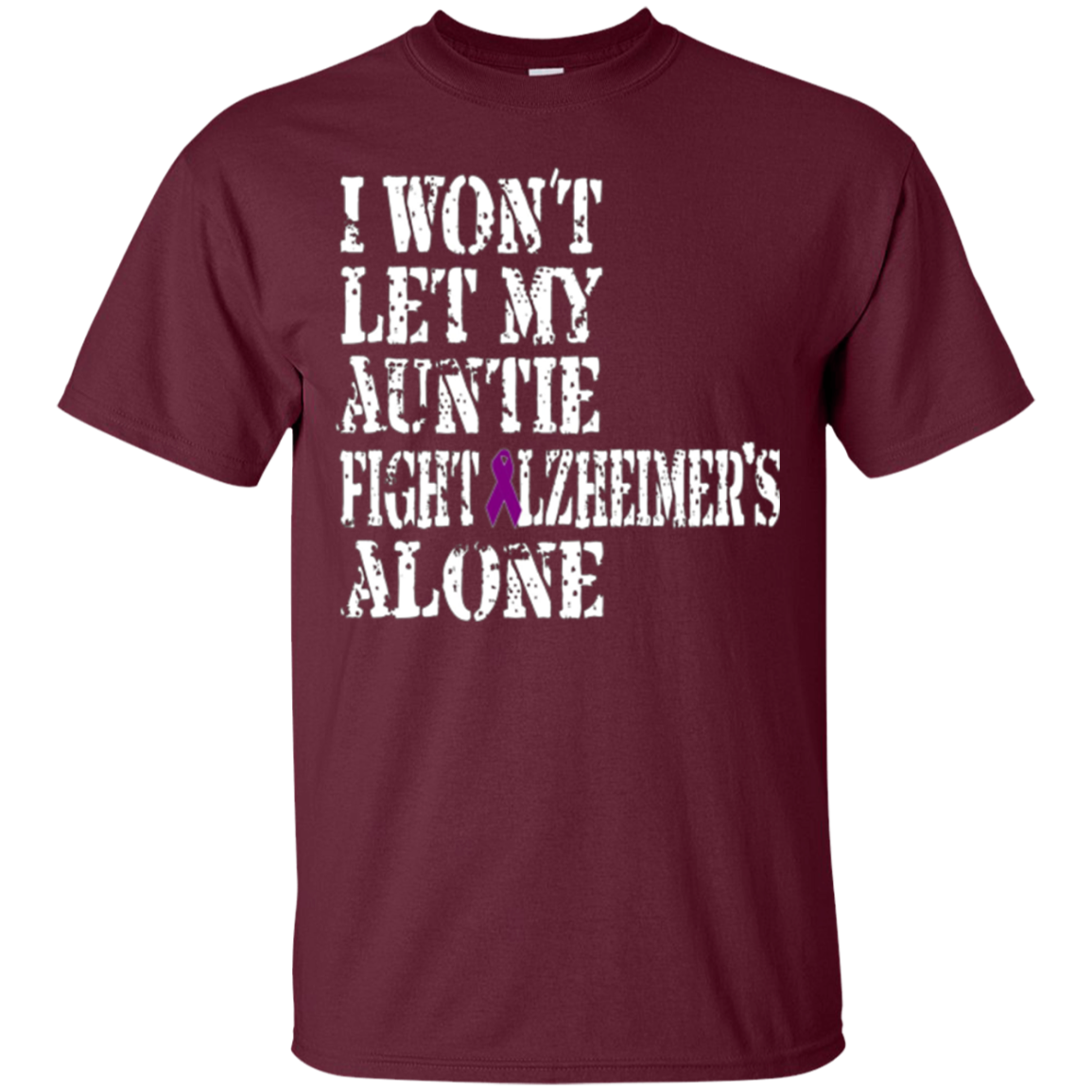 Alzheimer's Awareness T Shirt For Aunties Purple Ribbon Tee