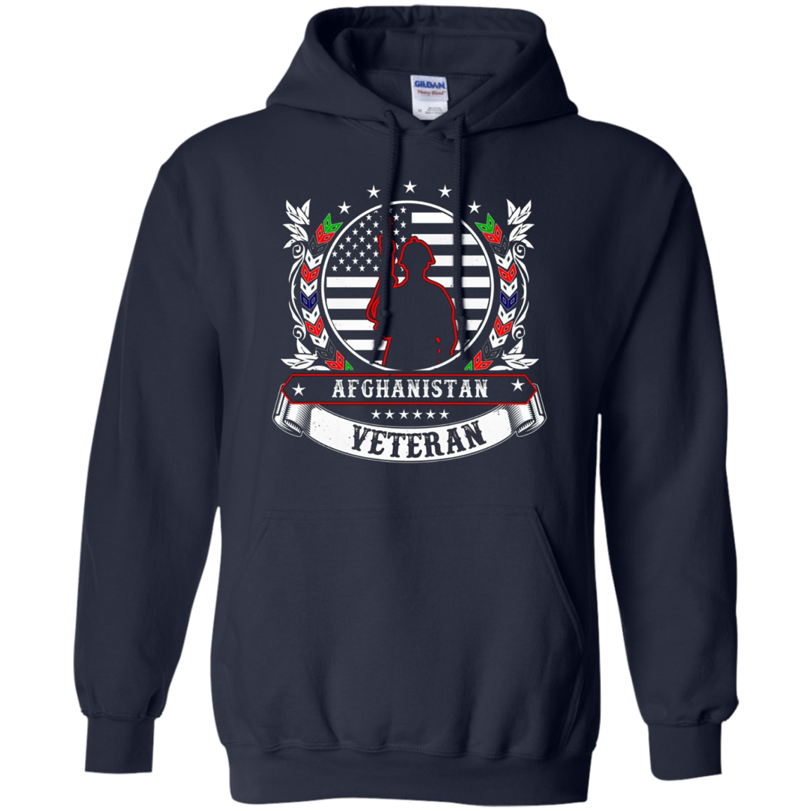 Afghanistan Military Combat Veteran T-Shirt [Back-Wreathe]