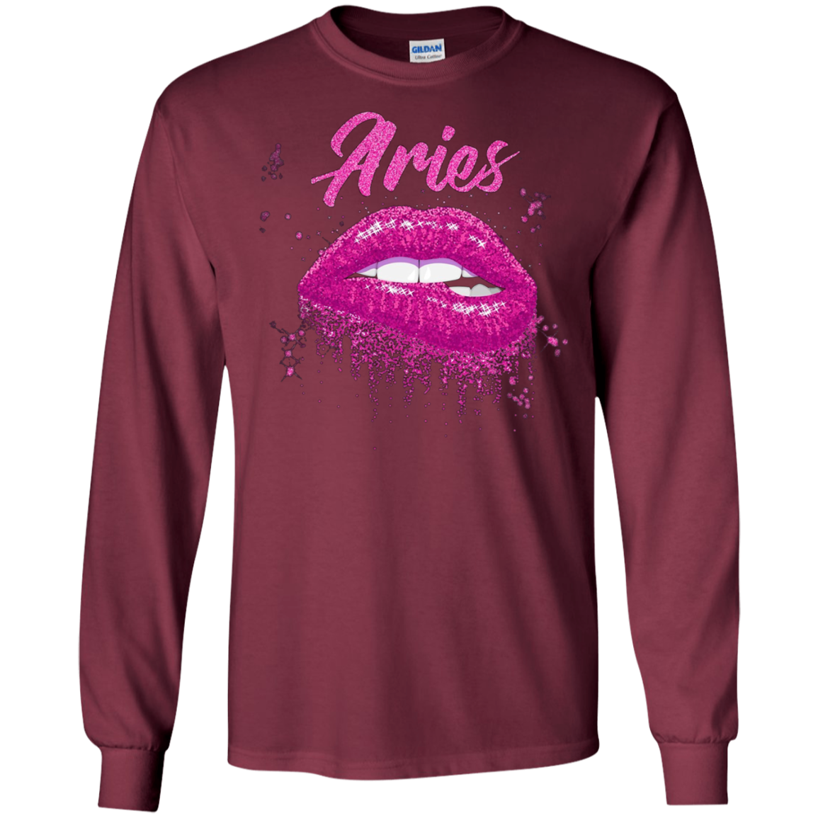 Aries Zodiac Birthday Pink Lips T-Shirt for Black Women