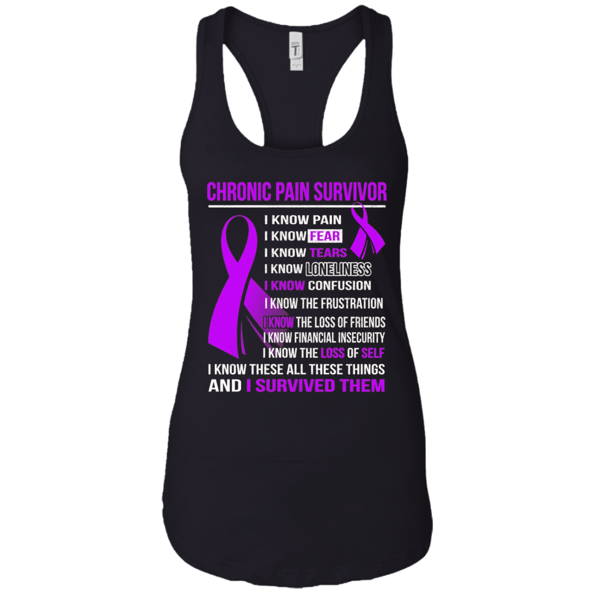 CHRONIC PAIN Survivor i know pain, tears t-shirt