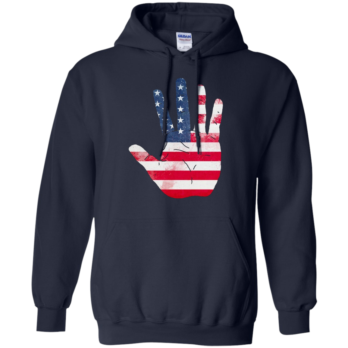 American Flag Waving Hand Hi Five Patriotic Gift Long Sleeve