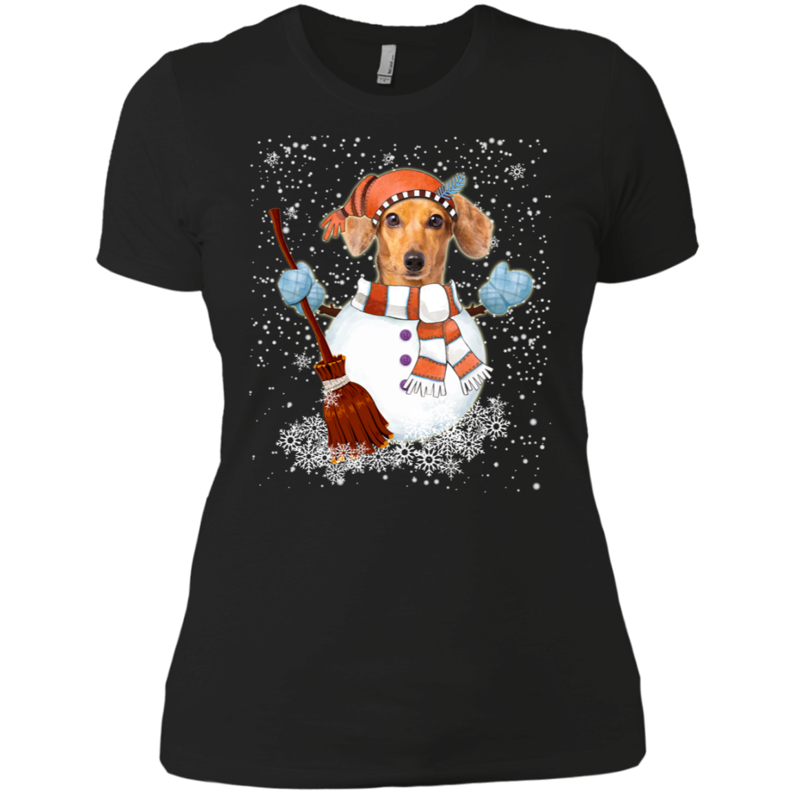 Christmas Snowman Dachshund Funny T-shirt