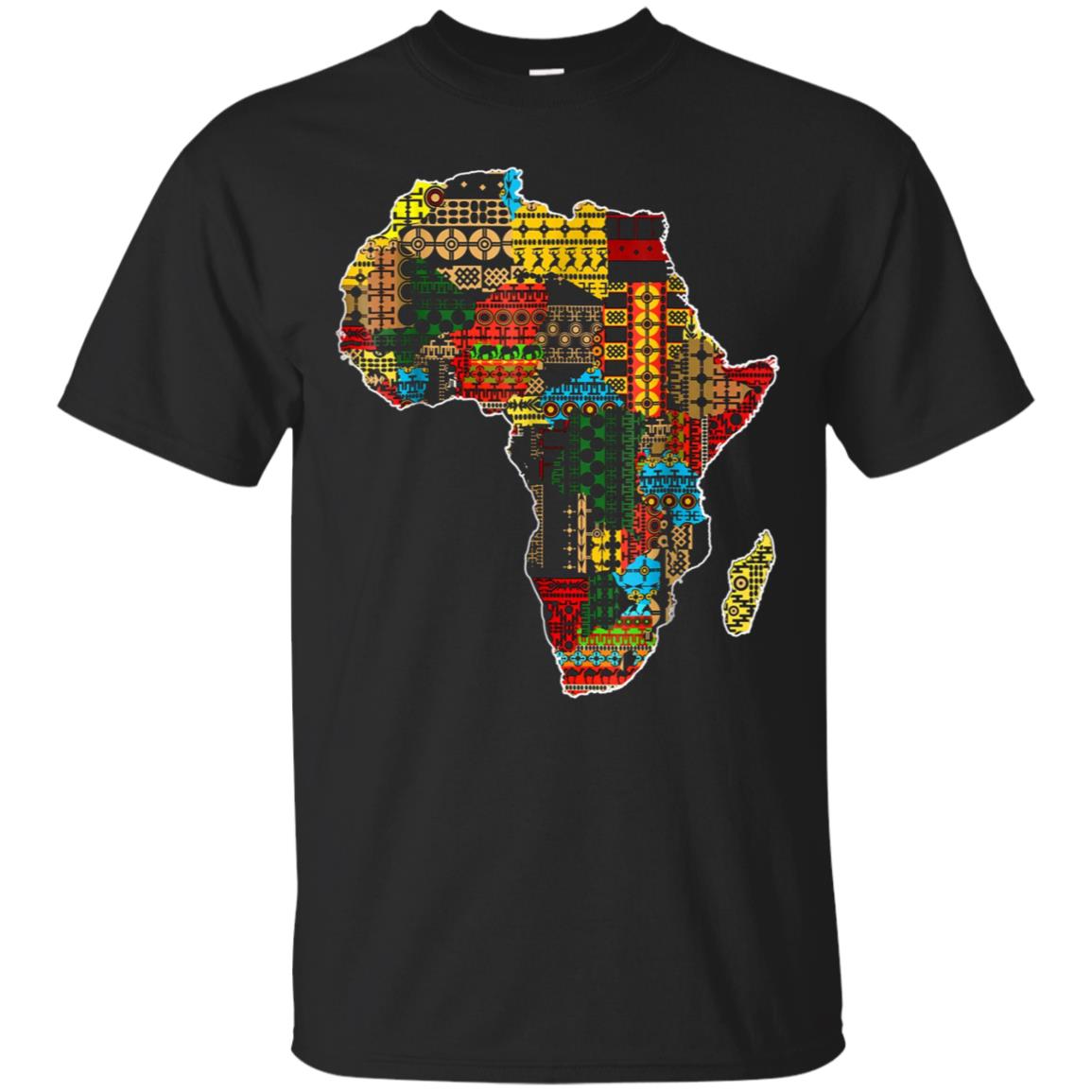 African pride traditional ethnic pattern Africa map t-shirt