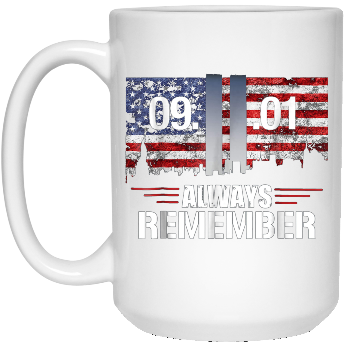 Always Remember 9/11 Memorial USA Flag Patriot Day Tee