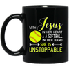 Image of WITH JESUS IN HER HEART & A Softball Hand She Is T-Shirt
