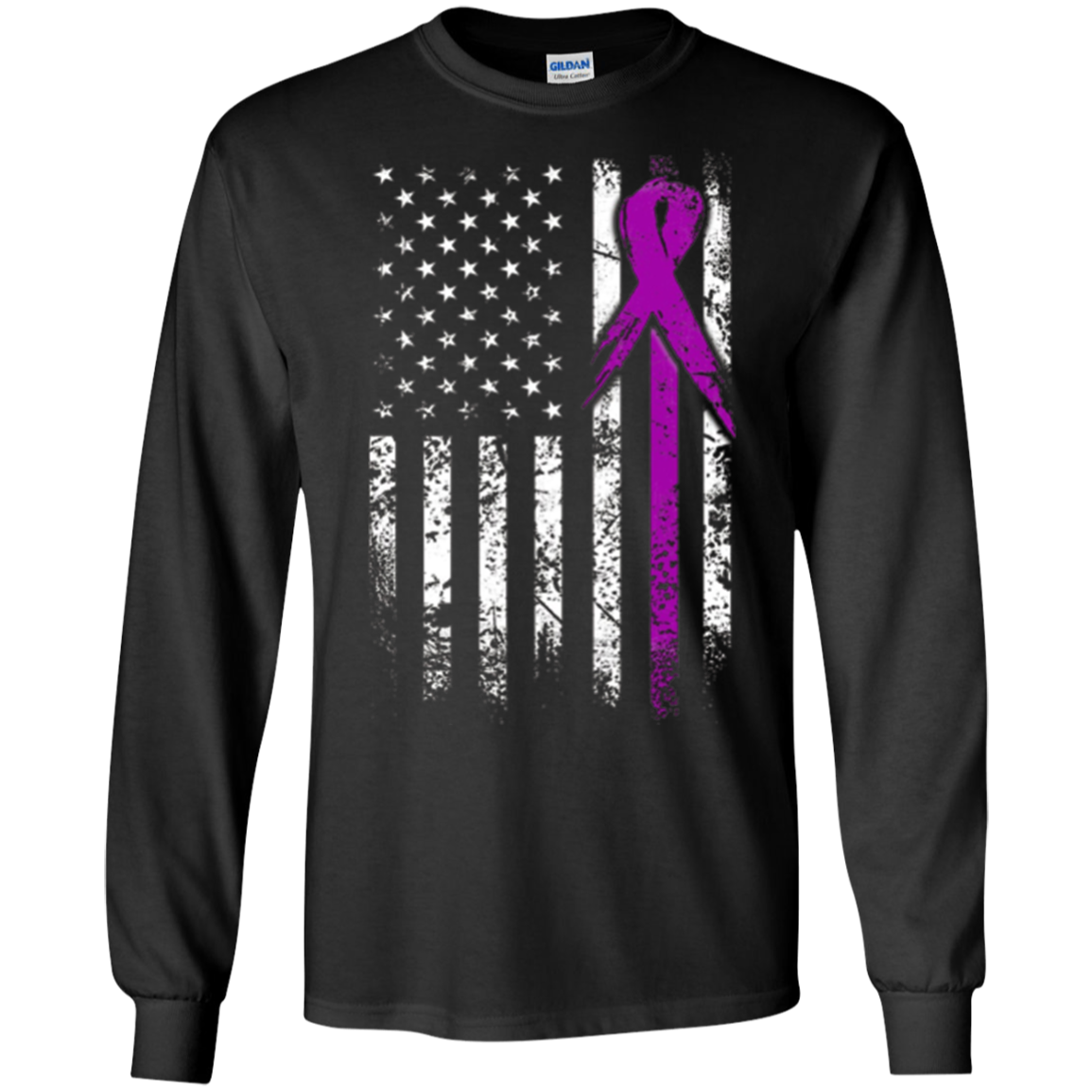 Alzheimer T-Shirt, American Flag Grunge Shirt
