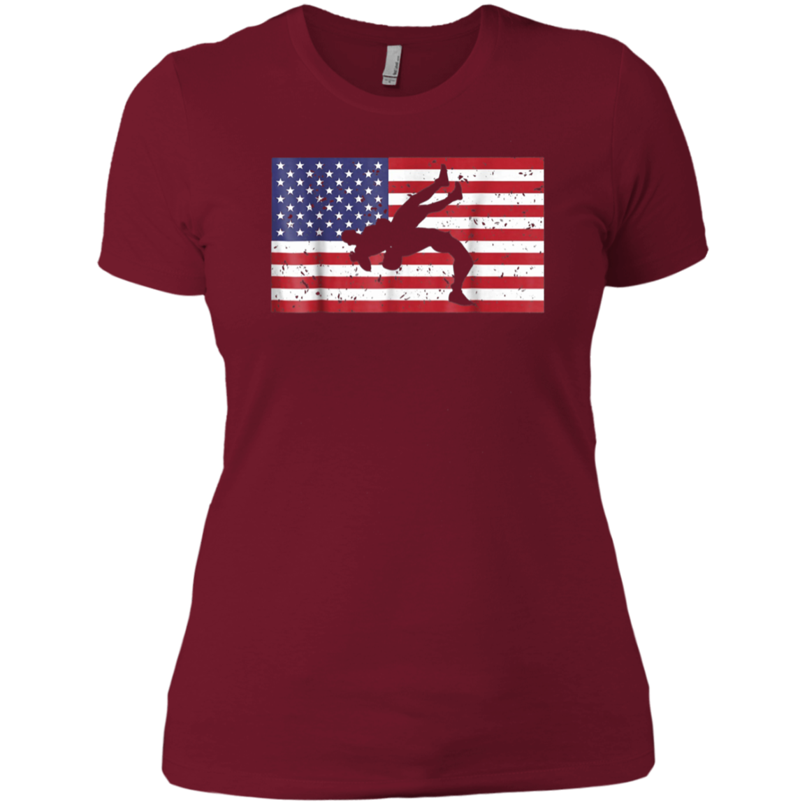 American Wrestling Patriotic T-Shirt with the USA Flag