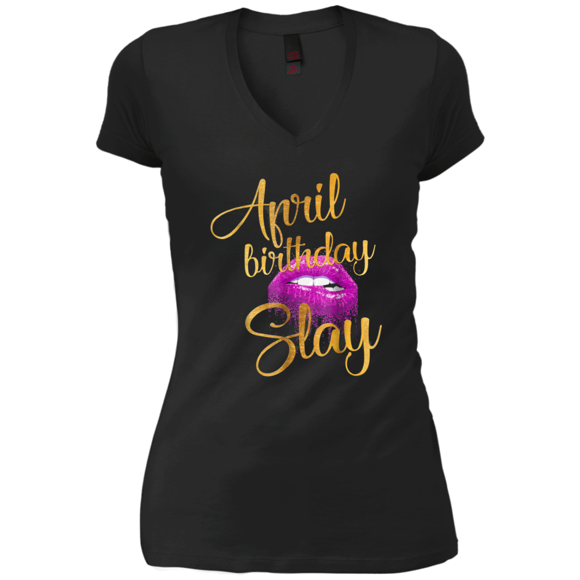 April Birthday Purple Lips Slay T-shirt Birthday Gift