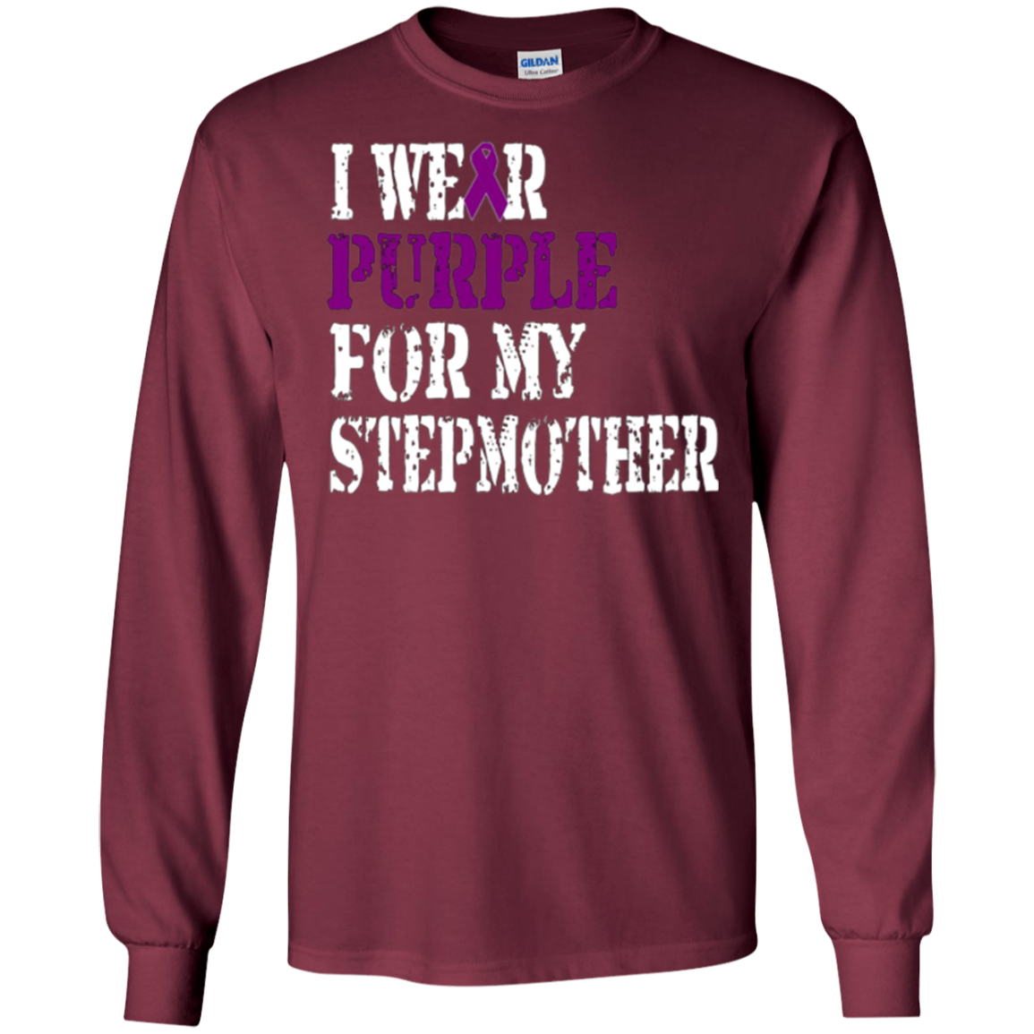 Alzheimer's Awareness Tshirt I Wear Purple For My Stepmother