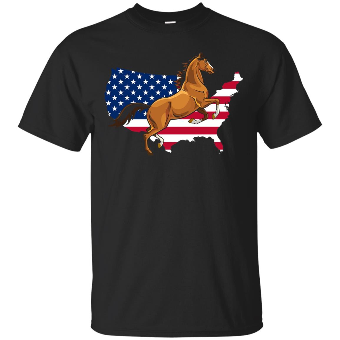 Amérique carte cheval USA drapeau joyeux 4 juillet chemise