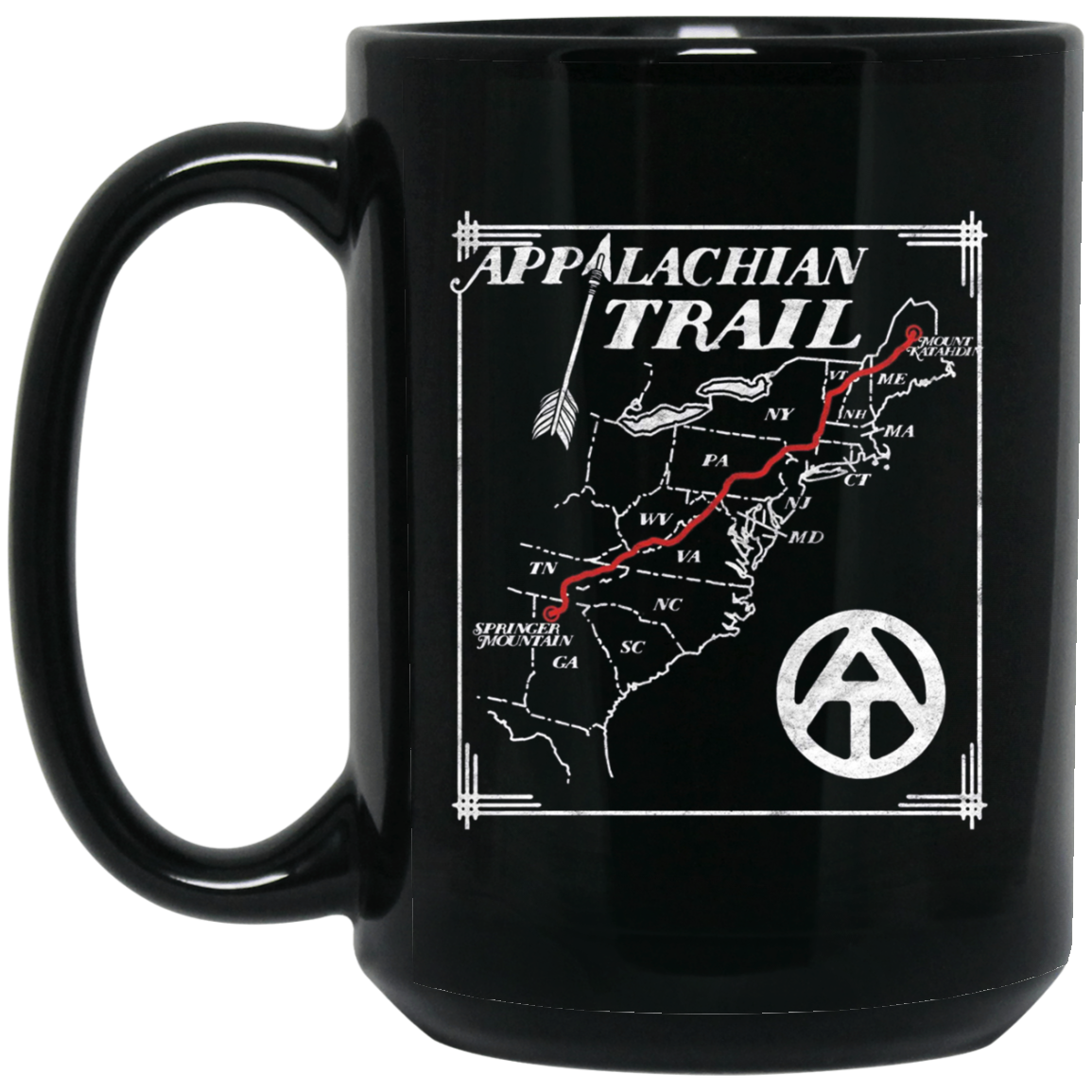 Appalachian Trail Map Retro Long Sleeve Tee Shirt