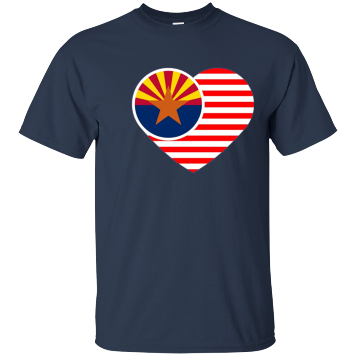 Arizona Flag Shirt USA American Flag T-Shirt Vintage Heart