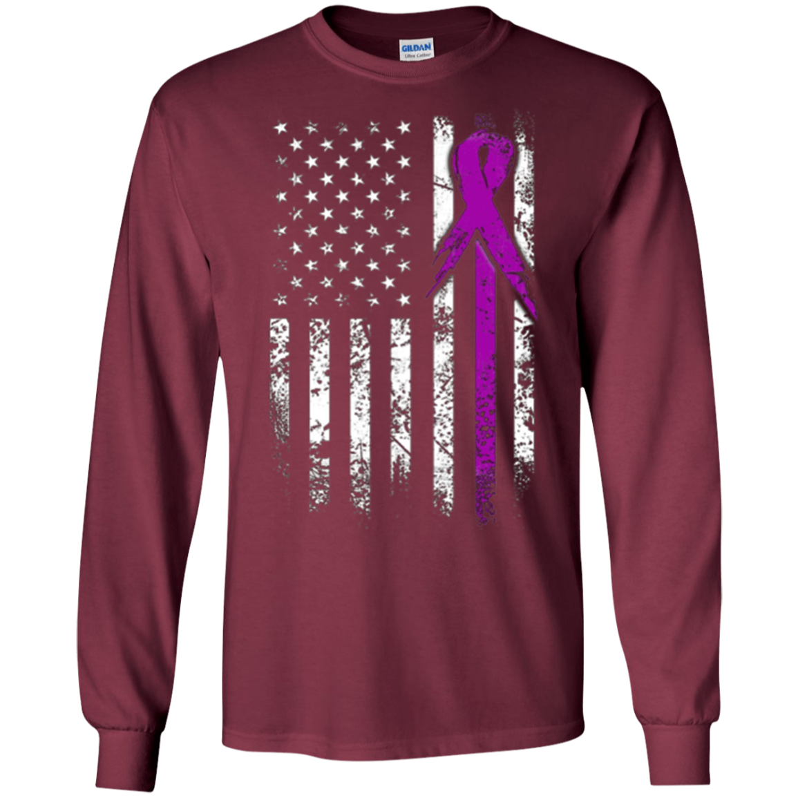 Alzheimer T-Shirt, American Flag Grunge Shirt