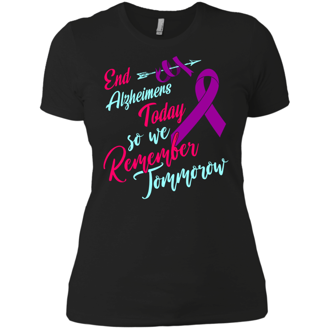 Alzheimer's Awareness T Shirts Purple Ribbon EndAlz Tees
