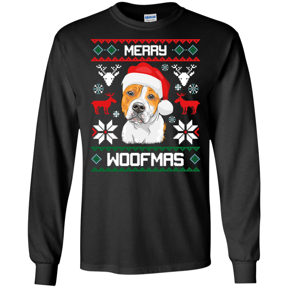 Amstaff Merry Woofmas Christmas Gift T-Shirt