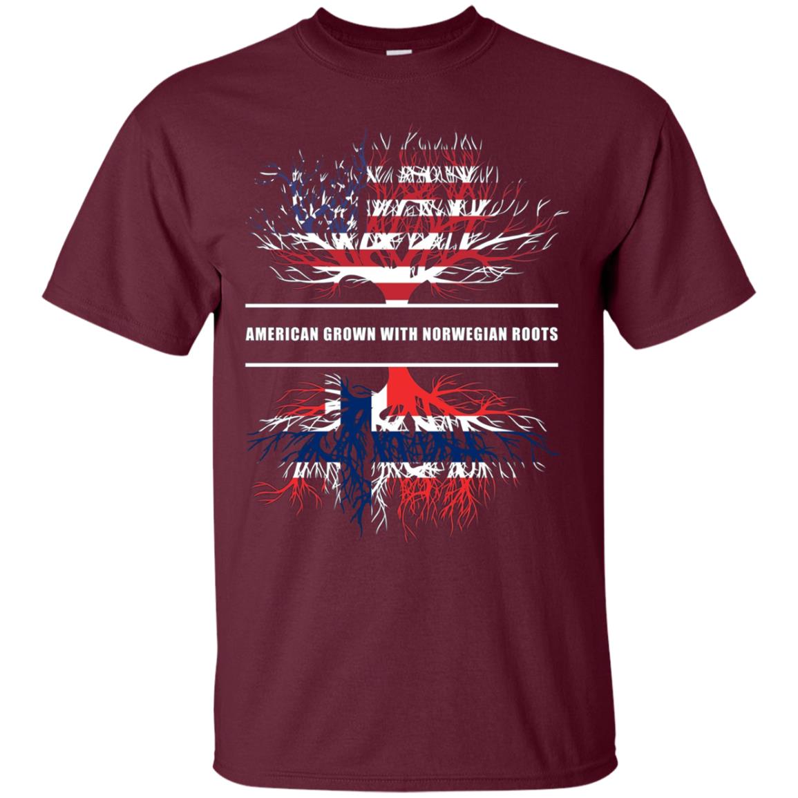American Grown With Norwegian Roots T-Shirt Norway Tee