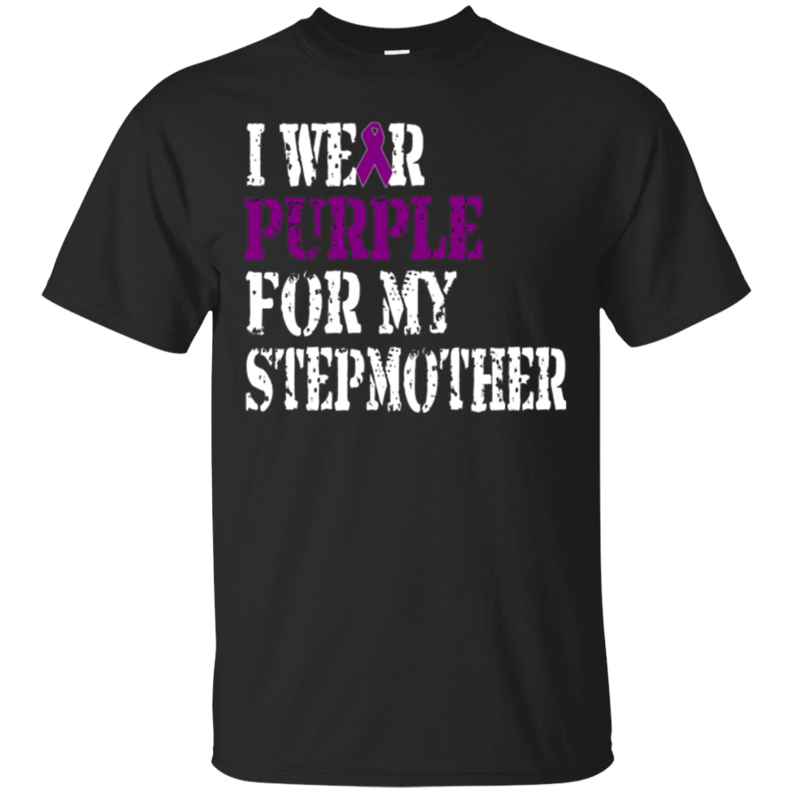 Alzheimer's Awareness Tshirt I Wear Purple For My Stepmother