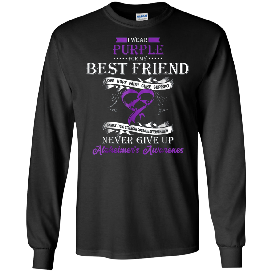 Alzheimer's Awareness Shirt I Wear Purple For My Best Friend