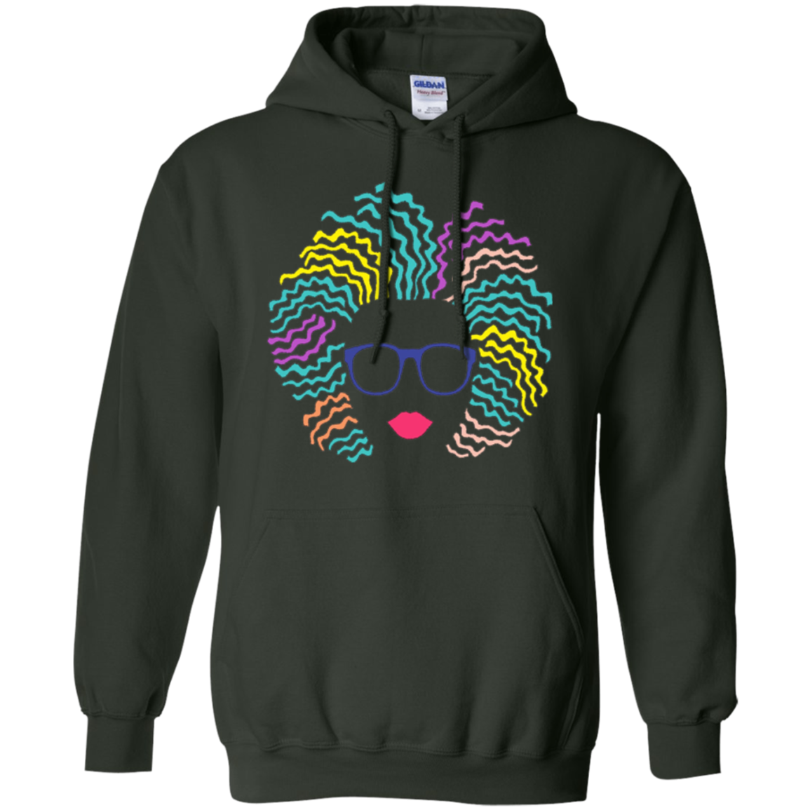 Afro Girl T-Shirt: Natural Hair & Glasses, Black Women Art