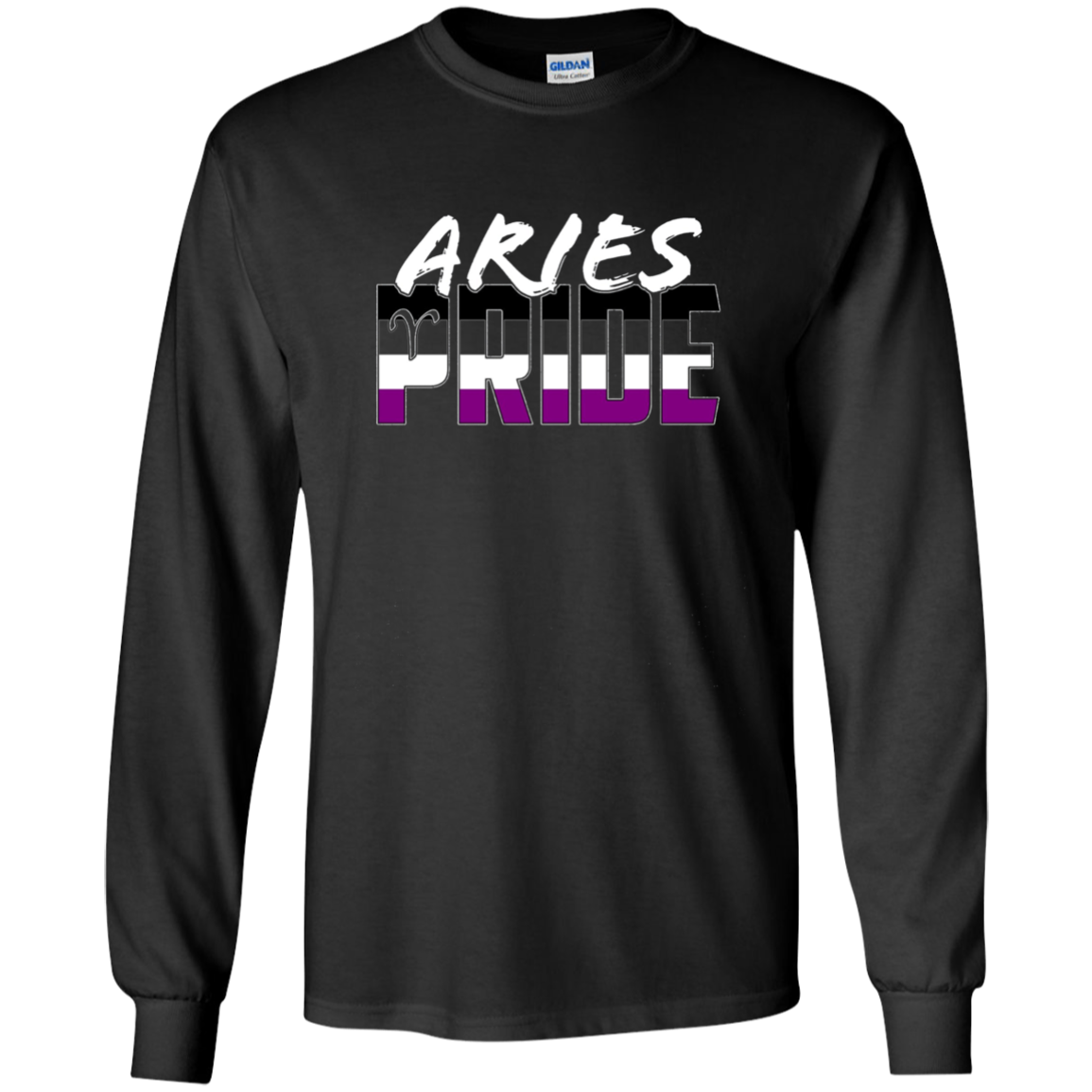 Aries Asexual Pride Flag Zodiac Sign Long Sleeve T-Shirt