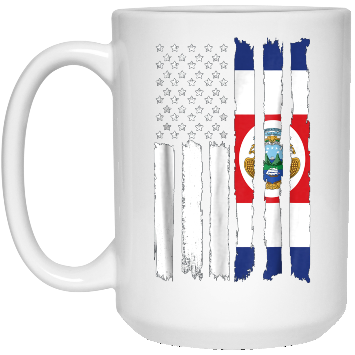 American Costa Rica Patriotic Flag T-shirt