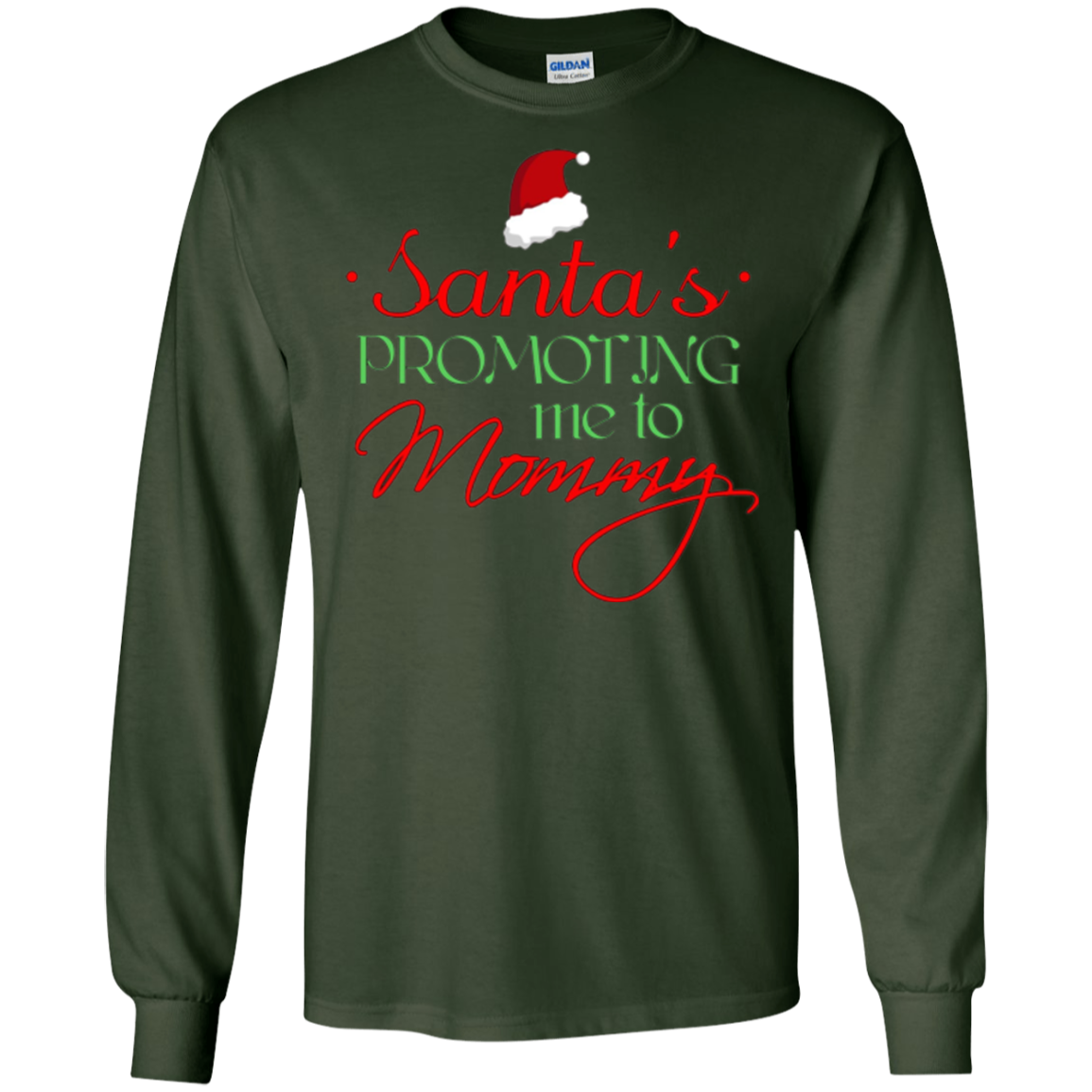 Santas Promoting Me To Mommy Mom Christmas Maternity T-Shirt