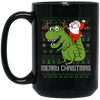 Image of Santa Riding Dinosaur Tyrannosaurus Gift Tshirt