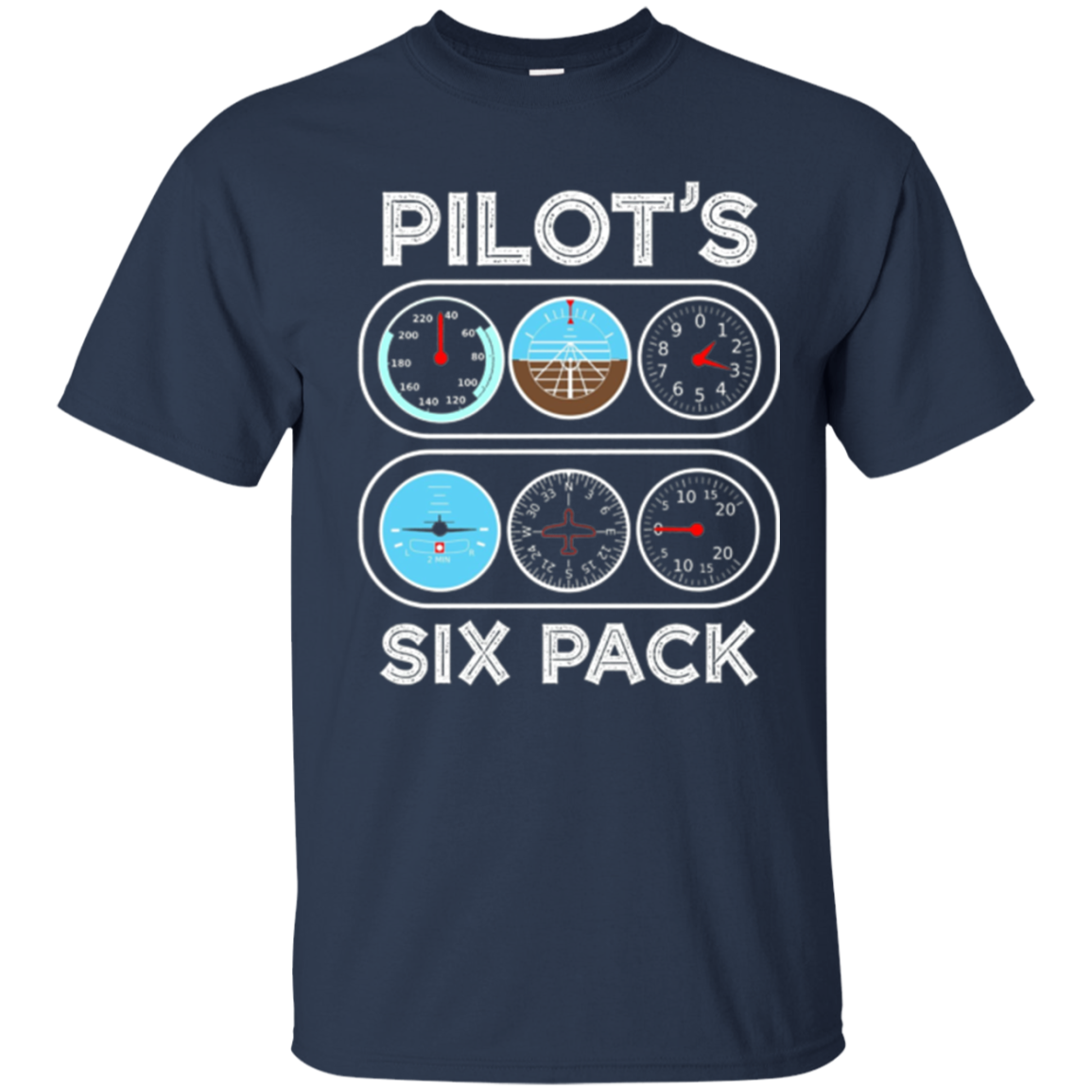 Pilot's Six Pack T-Shirt | Flight Instruments Aviation Shirt