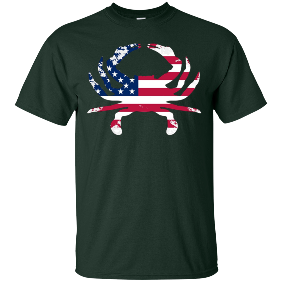 American Flag Tees: Crab Animal Outline USA T-Shirt