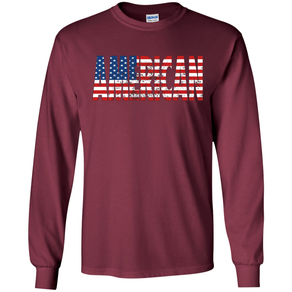American US Flag Veteran Gift Long Sleeve Shirt for Patriots
