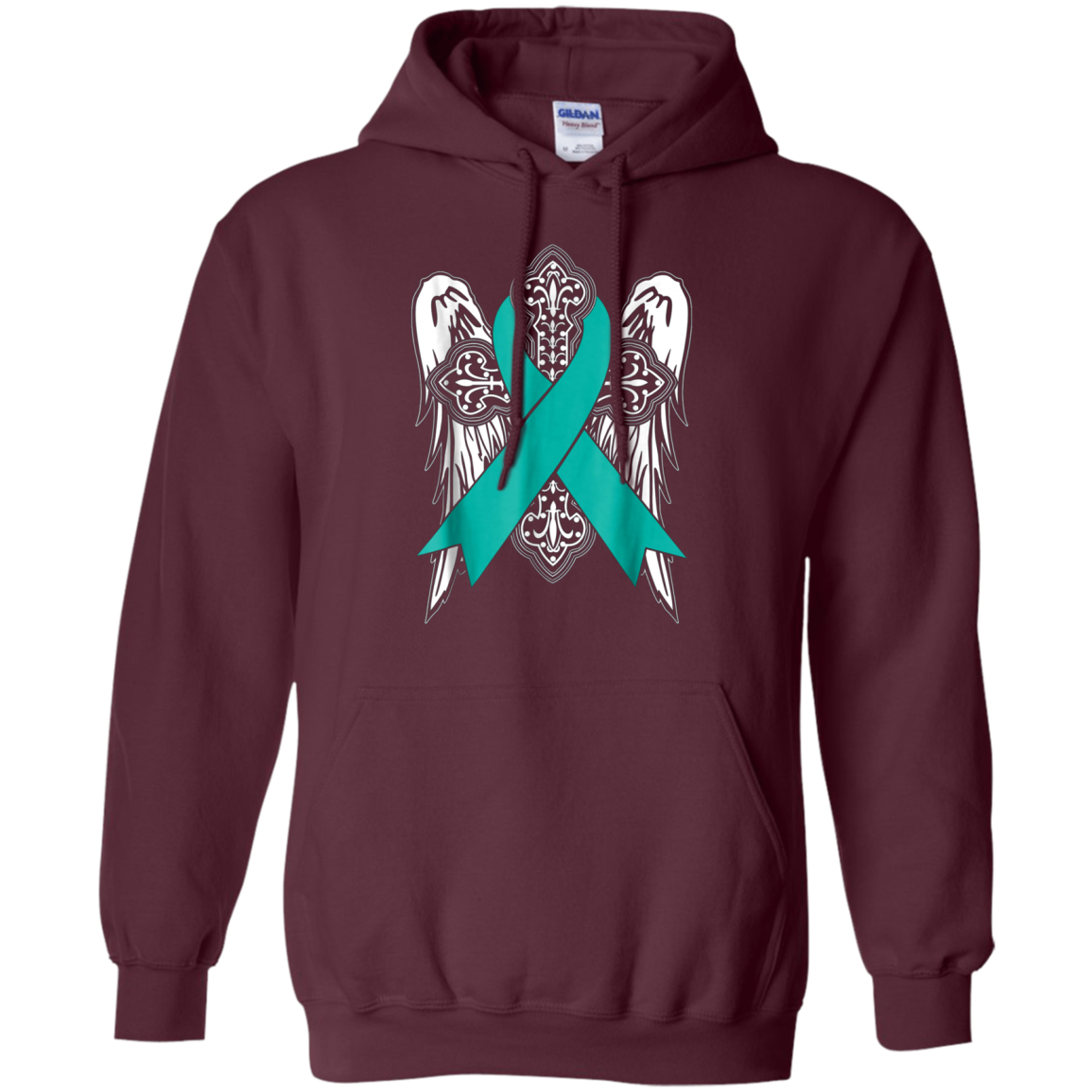 angel teal ribbon t shirt support ovarian cancer awareness