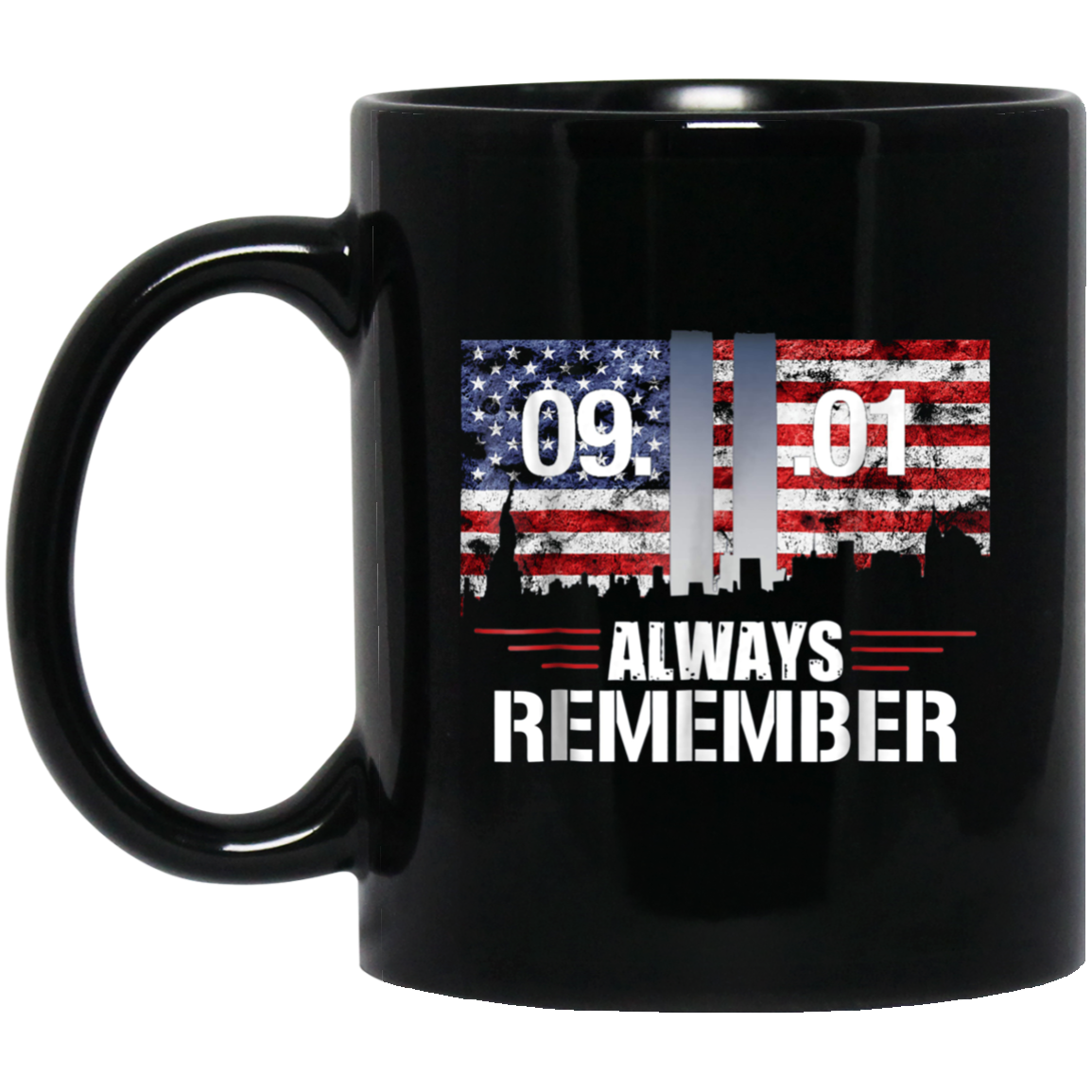 Always Remember 9/11 Memorial USA Flag Patriot Day Tee