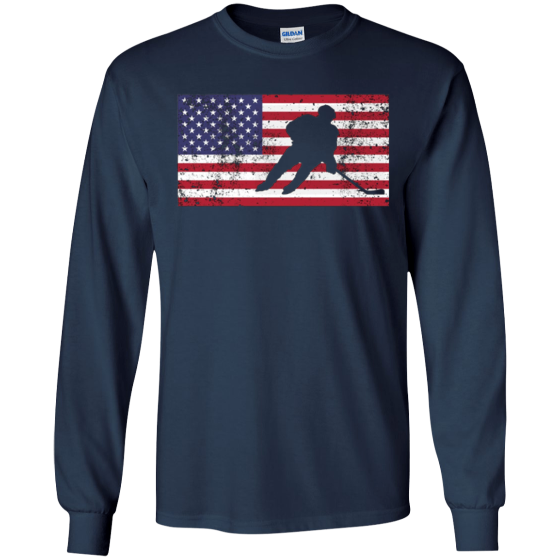 American Flag Hockey USA Patriotic Ice Skating Cool T-Shirt