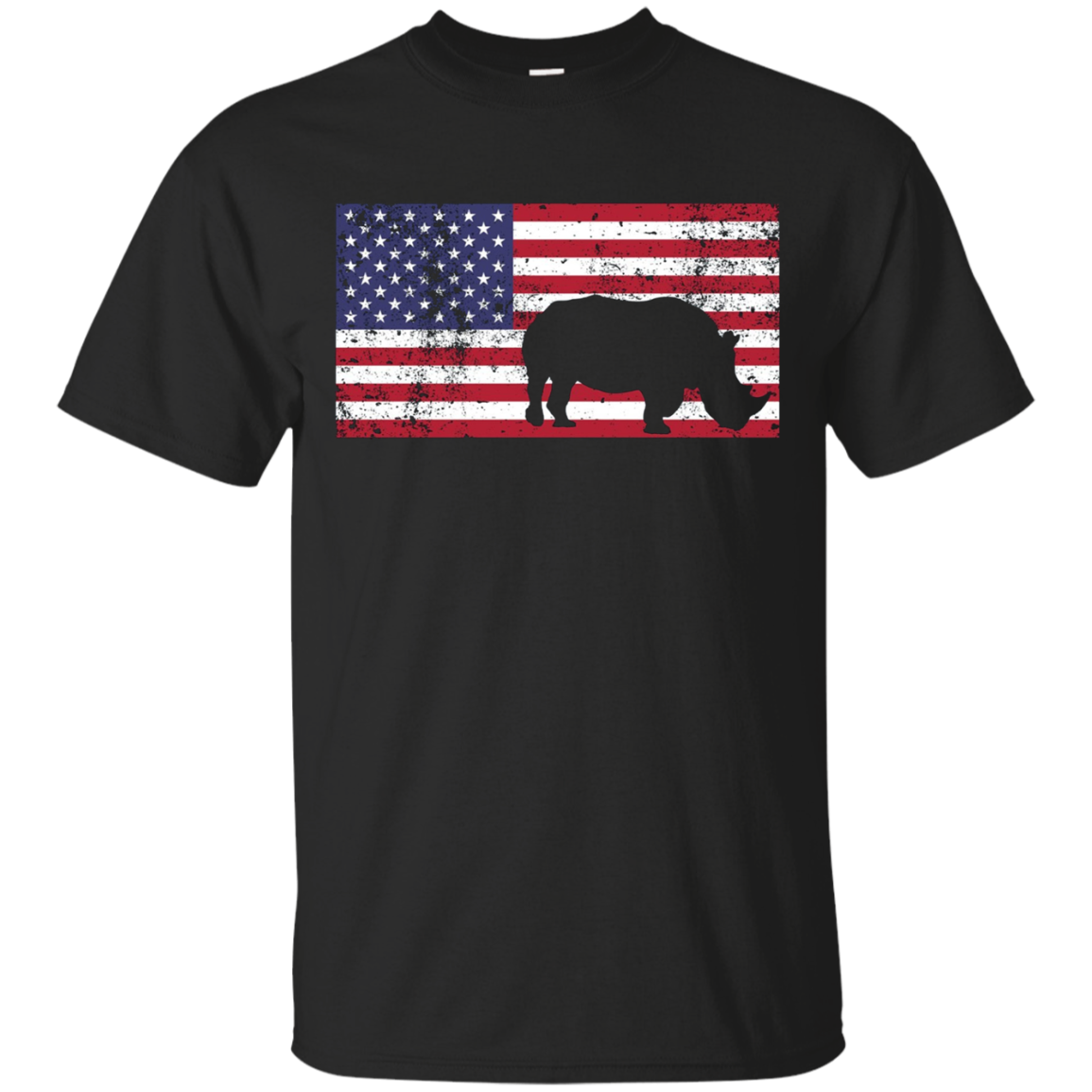 American Flag Rhino Rhinoceros Conservation T-Shirt Gift