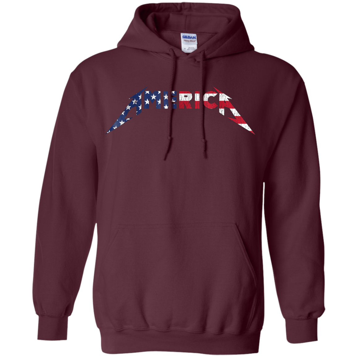 America Heavy Metal Style American Flag T-Shirt