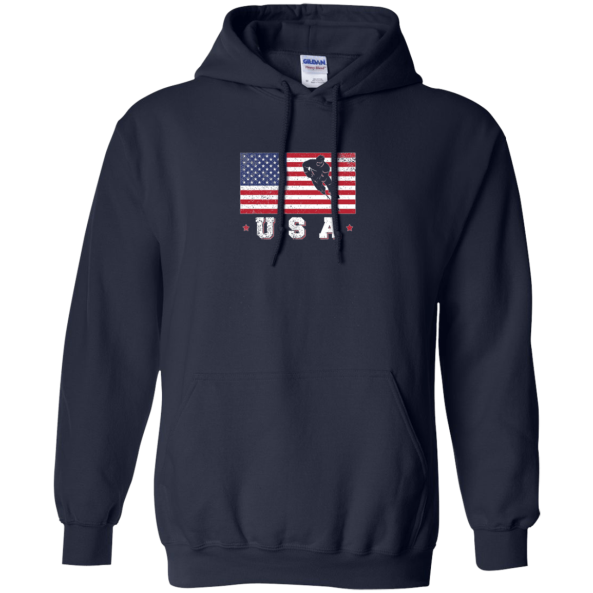 American USA Flag Ice Hockey T-Shirt Patriotic Sports Gift