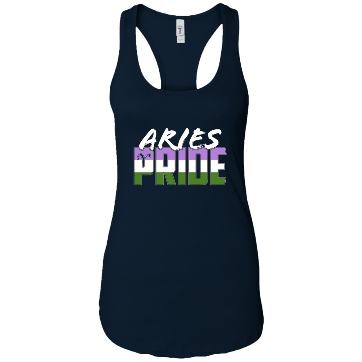 Aries Genderqueer Pride Flag Zodiac Sign Long Sleeve T-Shirt
