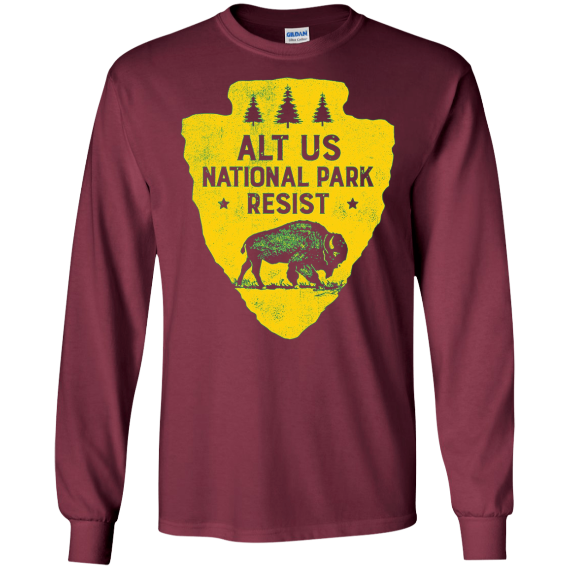 ALT US National Park Resist Service T shirt Bison Vintage