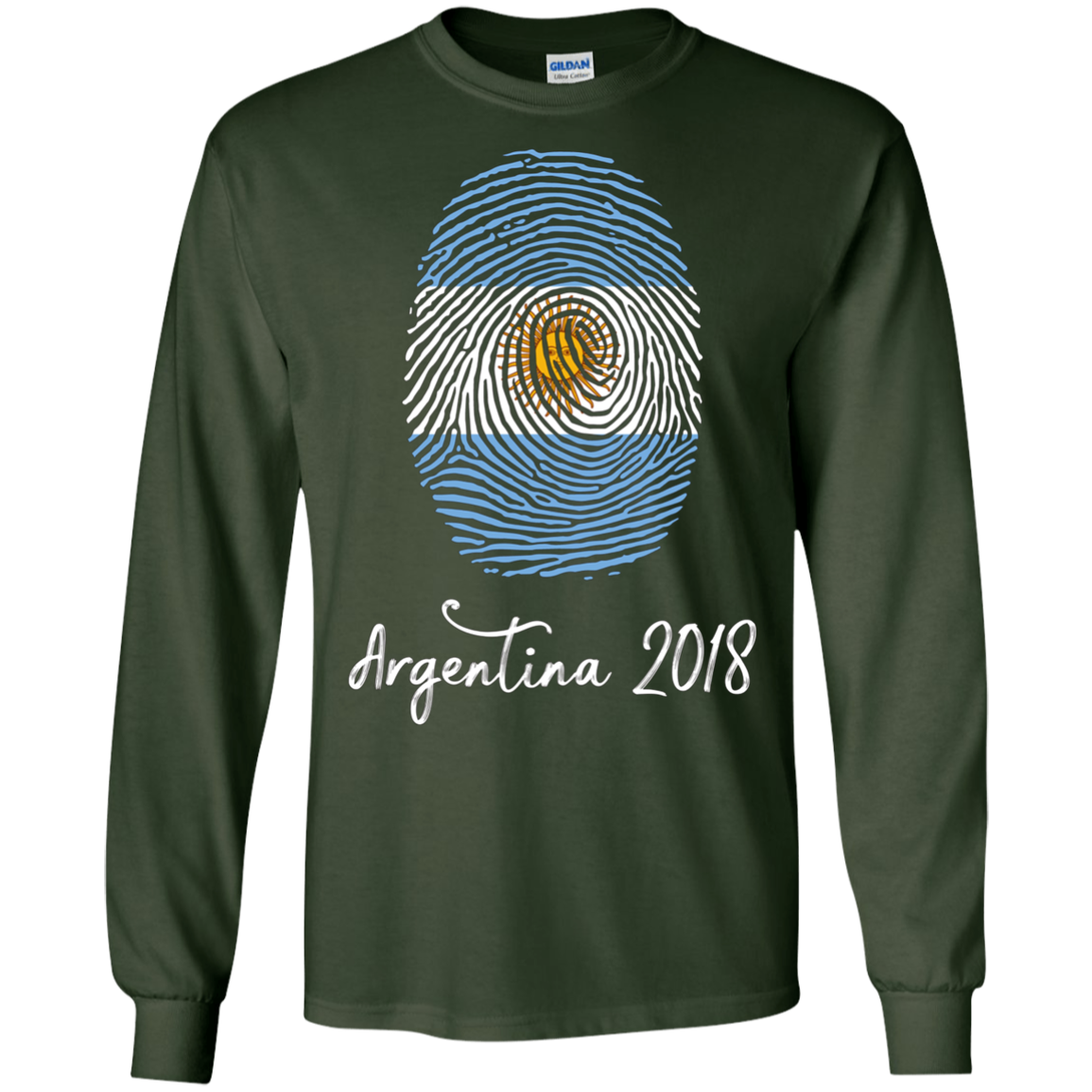 Argentina Shirt 2018 Thumbprint Soccer Flag Design