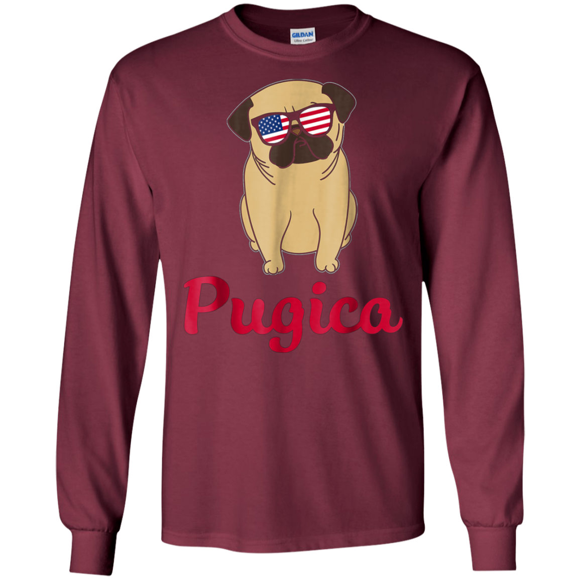 American Flag Pug T-Shirt 4th July Shirt Gift 2018