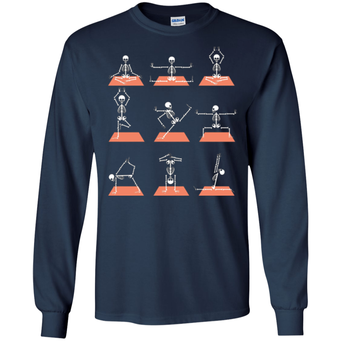 Christmas Skeleton Yoga Pose Shirt Exercise Work Out