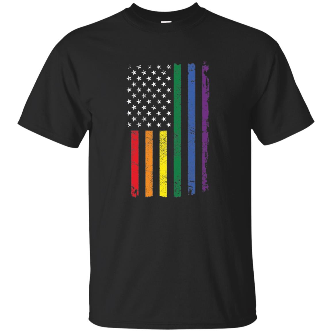American Flag Rainbow LGBT Supporter Long Sleeve Tshirt