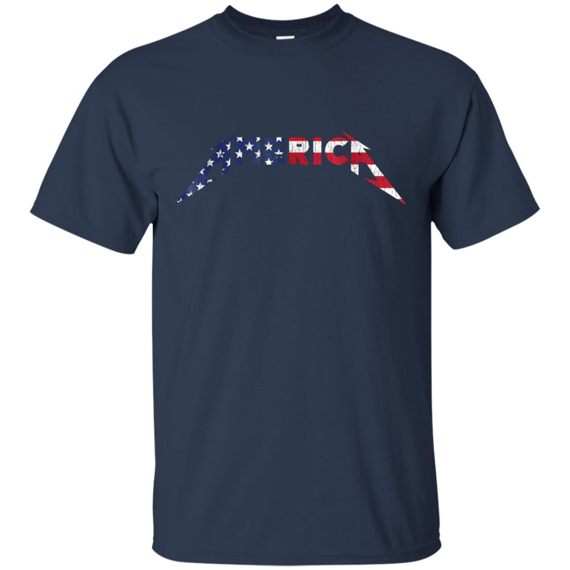 America Heavy Metal Style American Flag T-Shirt