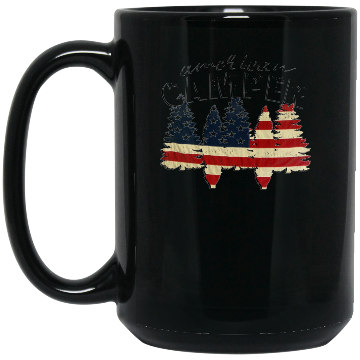 American Camper U.S. Flag Patriotic Camping T Shirt