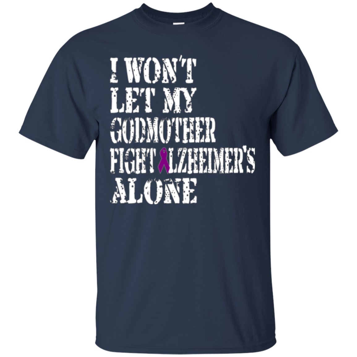 Alzheimer's Awareness Shirt For Godmother Purple Ribbon Tee